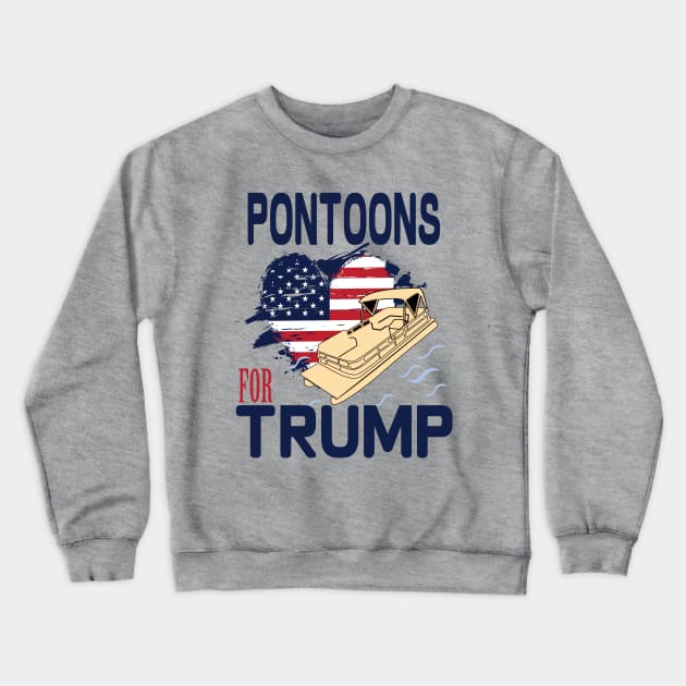 pontoons boat owners support Trump 2020 Crewneck Sweatshirt by DODG99